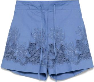P.A.R.O.S.H. Shorts con ricami floreali - Blu
