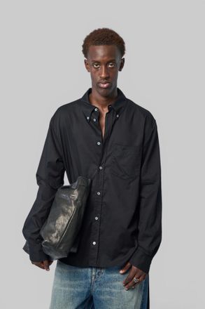 Ann Demeulemeester Wessel Botton Down Shirt With Monogram Embroidery