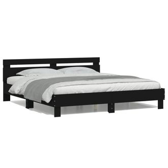 Berkfield Home Bed Frame with LED without Mattress Black 200x200 cm