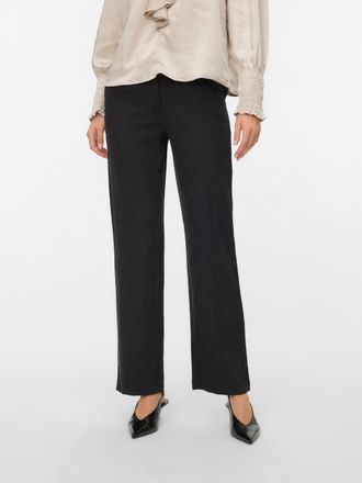 Vero Moda Anzughose VERO MODA VMZAMIRA BESTIE MW STRAIGHT PANT NOOS, Damen, Gr. XL (42), L&auml;nge 30, dunkelgrau melange, Web, Obermaterial: 94% Polyester, 4% Visk