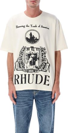 Rhude White Crewneck Graphic T-Shirt