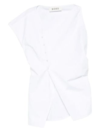 R&oacute;he asymmetric draped top - White