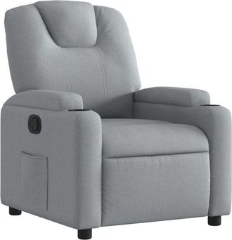 vidaXL Poltrona Reclinabile in Tessuto Grigio Chiaro - Vidaxl