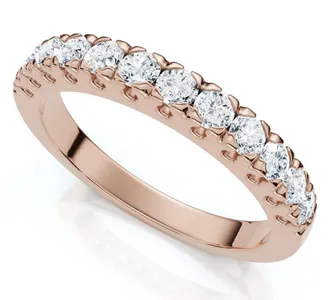 Pompeii3 1/2Ct Pave Diamond Wedding Anniversary Stackable Ring Gold Lab Grown