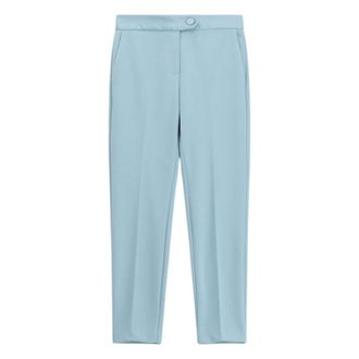 Imperial Cropped Trousers, female, Blue, Size: XS Contrast Waistband Trousers
