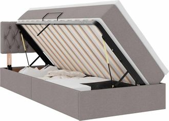 vidaXL Storage Bed with Mattress Taupe 90 x 190 cm Engineered Wood vidaXL