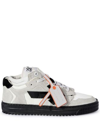 Off-white Floating Arrow logo-appliqu&eacute; sneakers - men - Leather/Cotton/Cotton/Leather/Rubber - 41 - Grey