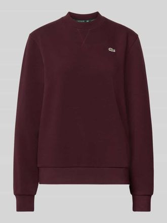 Lacoste Relaxed Fit Sweatshirt aus Baumwoll-Mix in Bordeaux, Gr&ouml;&szlig;e 36