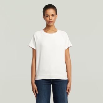 G-Star T-Shirt G-STAR Raglan, Damen, Gr. XXL, milk, Single Jersey, Obermaterial: 100% Baumwolle, unifarben, regular fit h&uuml;ftbedeckend, Rundhals, Raglan&auml;rmel 