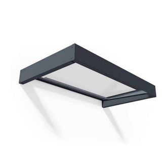 Palram Patio Cover Sophia Door Awning Canopy 1600 Clear - L160 x W95 x H17 cm in Grey