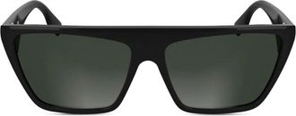 Karl Lagerfeld logo-print sunglasses - unisex - Acetate - 60 - Black