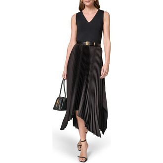 DKNY Sleeveless Pleated Dress in Black at Nordstrom, Size X-Small