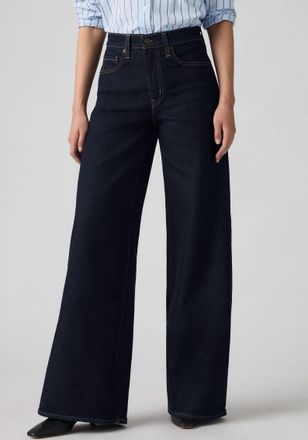 Levi's Schlagjeans LEVIS Levis 728 High-Rise Wide-Leg Jeans, Damen, Gr. 26, L&auml;nge 32, retro rinse lb, Denim/Jeans, Obermaterial: 98% Baumwolle, 2% Elasthan, 