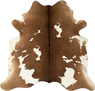 vidaXL Vidaxl - Alfombra De Piel De Vaca Aut&eacute;ntica Marr&oacute;n Y Blanco 180x220 Cm