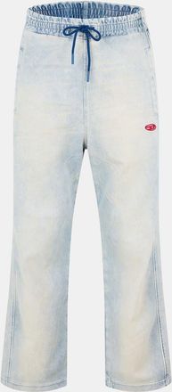 Diesel Mens Wide Leg Relaxed Fit Jeans in Blue Denim - Size Small