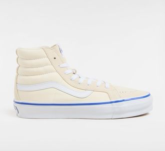 Vans Unisex Premium Sk8-Hi Reissue 38 Sneakers - Cream Leather - Size UK 10.5