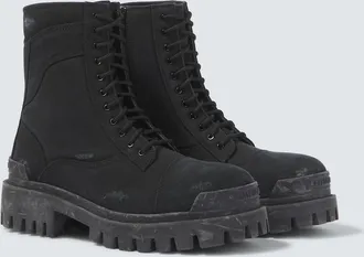 Balenciaga Combat Strike canvas lace-up boots