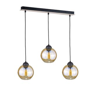 Netlighting Ambre Bar Pendant Ceiling Light Wood 60cm 3x E27 in Brown