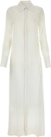 Ami Chalk crepe shirt dress