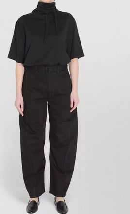 Christophe Lemaire cotton ribbed oversized v-neck short-sleeve t-shirt