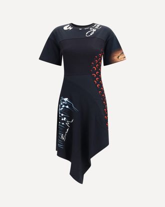 Marine Serre Asymmetric recycled jersey Dress Female M