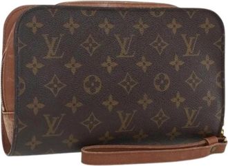 Louis Vuitton Pre-owned Monogram Clutch - Dames - Vintage Clutch - Bruin - ONE Size - Leer - Vintage