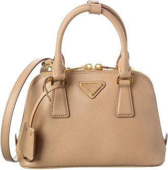 Prada Logo Mini Saffiano Leather Satchel