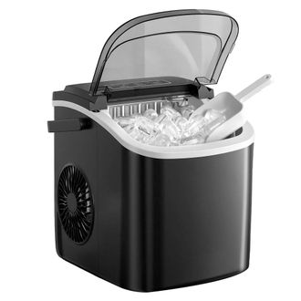 Songmics M&aacute;quina de hielo port&aacute;til autolimpiante de color negro