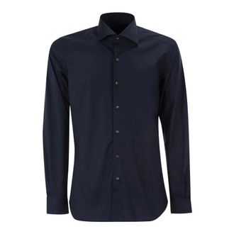 Fay Overhemd met regular fit - Heren - Casual Overhemden - Blauw - L - Katoen - Overhemden