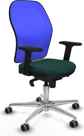 Piqueras y Crespo Piqueras Y Crespo - Jorquera Sincro Malla Azul Similpiel Verde Botella Brazos 2d Base Aluminio Ruedas 65mm Engomada