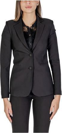 Sandro Ferrone Zwarte Polyester Blazer - Dames - Blazers - Zwart - XS - Polyester - Jassen