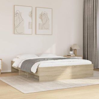 vidaXL Estructura De Cama Sin Colch&oacute;n Madera Roble Sonoma 150x200 Cm Vidaxl