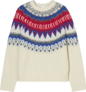 Closed Maglione girocollo con motivo Fairisle - Bianco