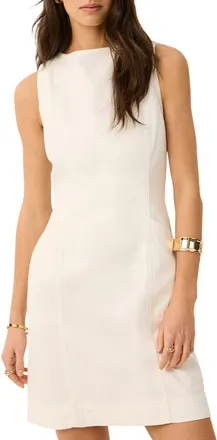 Mint Velvet Denim Mini Dress in White at Nordstrom, Size 14