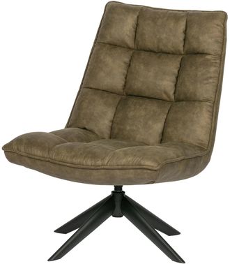 De Eekhoorn Drehbarer Design Sessel Jouko, Kunstleder Grün