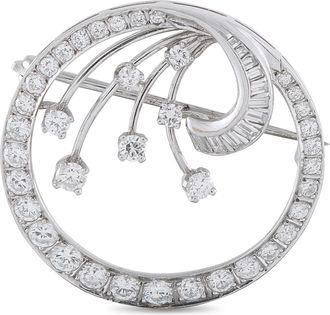 Luxury Bazaar Platinum 1.30ct Diamond Circle Brooch MF08-081926