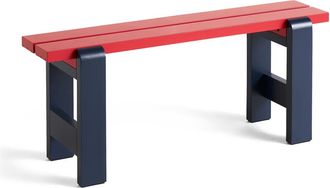 HAY Weekday Duo Bank, L 111 cm, steel blue / wine red