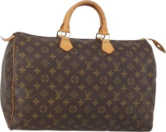 Louis Vuitton Speedy Handbag Monogram Canvas Brown Canvas Handbag (Pre-Owned)