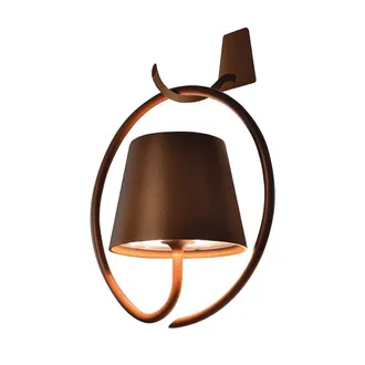 Zafferano Aplique led corten recargable con gancho