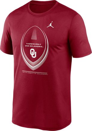 Nike Jordan Mens Oklahoma Primetime Football Icon Legend Jordan Brand Dri-FIT College T-Shirt in Red | NKGK69WOKN-BE2