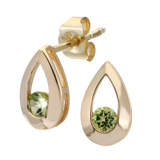 Diamant L'éternel Womens 9ct YellowGold 0.25ct Peridot Tear Drop Earring - Yellow - One Size