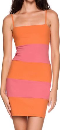 Susana Monaco String Colorblock Dress In Apricot/rosa