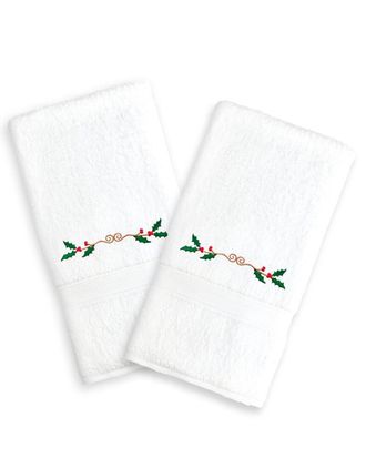 Linum Home Textiles Set Of 2 Embroidered Hand Towels