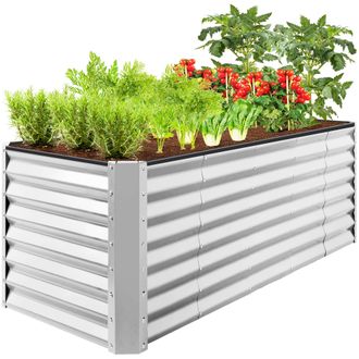 Best Choice Products 8x2x2ft Outdoor Metal Raised Garden Bed, Planter Box for Vegetables, Flowers, Herbs