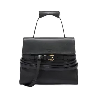 Moschino Tassen, Dames, Zwart, ONE Size, Katoen, Tie Me Regular Handbag