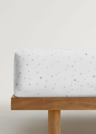 Mango Lenzuolo inferiore culla percalle di cotone stampa grigio - Home - 60x120x15cm - MANGO HOME