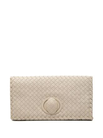 Bottega Veneta 2012-2025 Nappa Intrecciato Turn Lock clutch bag - women - Nappa Leather - One Size - Brown