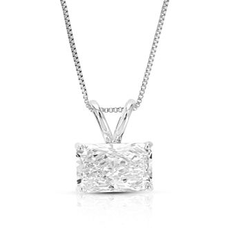 Vir Jewels 4 cttw Radiant Lab Grown Diamond Solitaire Pendant Necklace in 14K Gold with Chain For Women