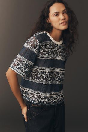 Maeve Shore Thing Lace T-Shirt Top
