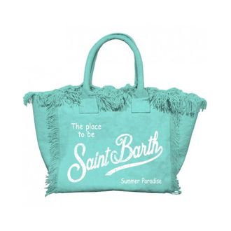 MC2 Saint Barth Tote Bags, female, Blue, Size: ONE SIZE Embroidered Tote Bag